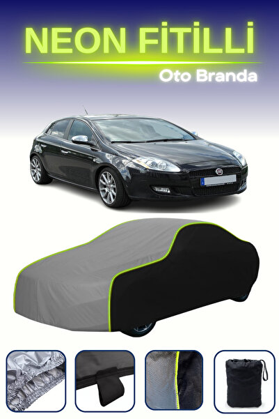 Cemku Fast أسود-رمادي-أسود [فيات برافو 2007 - 2010] مشمع سيارة متوافق مع حبل ...