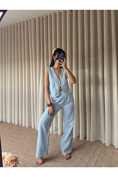 mydukkan.co Waist Elastic Muslin Trousers
