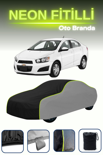 Cemku Shade رمادي-أسود-رمادي [شيفروليه أفيو سيدان] غطاء سيارة متوافق مع حبال ...