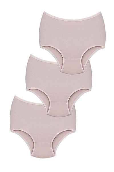BEGATEKS Women's Panties High Waist Plus Size 3 Pack - Cotton Fabric, 7 Different Color Options