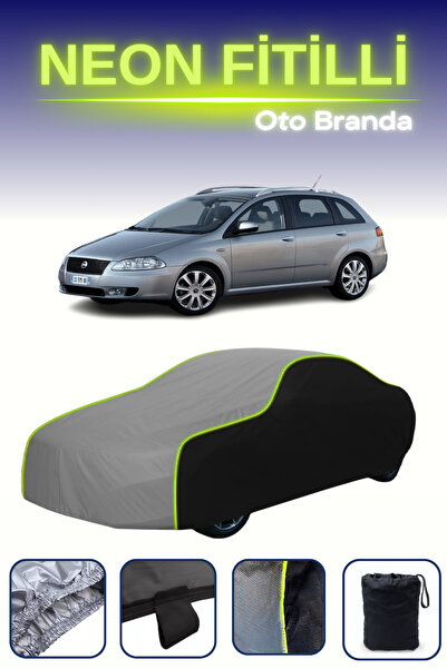 Cemku Fast أسود-رمادي-أسود [فيات كروما] مشمع سيارة متوافق مع النيون، مقاوم لل...