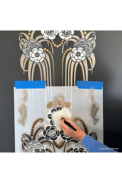 OEM Stencil Wall painting, plaster size 900x600 x mm thickness 0.7mm Amelie Floral Deco model MXSP