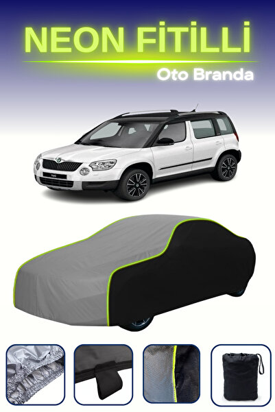 Cemku Fast أسود-رمادي-أسود [سكودا يتي 2013 - 2017] مشمع سيارة متوافق مع حبال ...