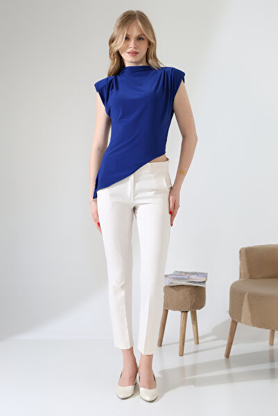 Butik Beyza Асиметричний крій, плечі з бахромою, спинка на блискавці, блуза