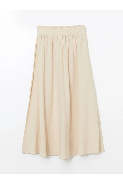 LC Waikiki Γυναικεία φούστα LCW Modest με ελαστική μέση λινό μείγμα