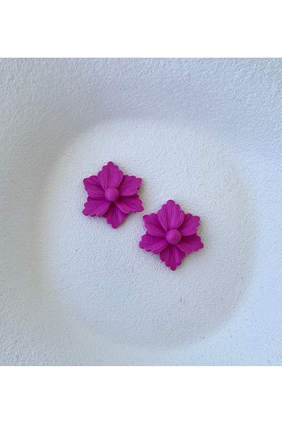 ACCESSORY Fuchsia Flower Earrings Design Earrings