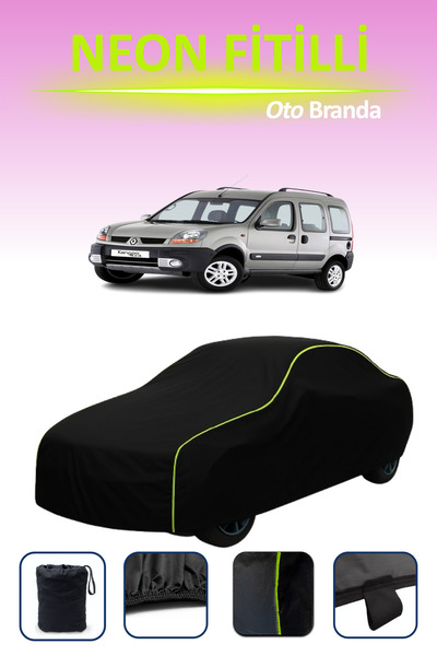 Cemku Cool أسود [رينو كانجو 4x4 2001 - 2003] مشمع سيارة متوافق مع حبال النيون، مقاوم للماء والغبار