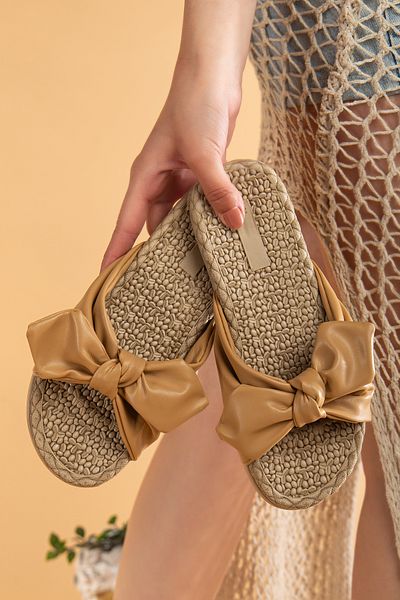 uway Bow Women's Slippers Non-Slip Soft Sole Daily Comfortable Pool Sea Beach Slippers