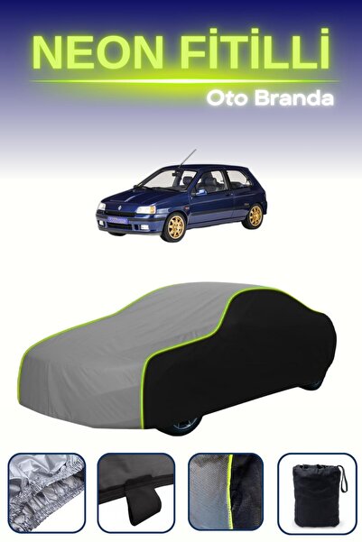 Cemku Fast أسود-رمادي-أسود [رينو كليو 3 أبواب 1990 - 1996] مشمع سيارة متوافق ...