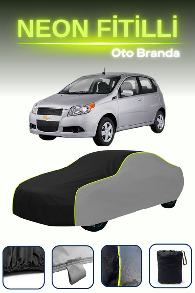 Cemku Shade قماش مشمع رمادي-أسود-رمادي [شيفروليه أفيو هاتشباك] متوافق مع غطاء...