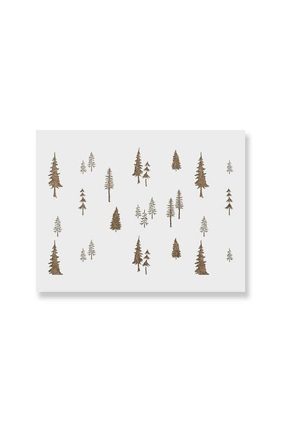 OEM Sablon Perete Vopsire, Tencuiala 900x600x0.7mm Fir Tree Forest Refolosibil, Model Mxsp7052