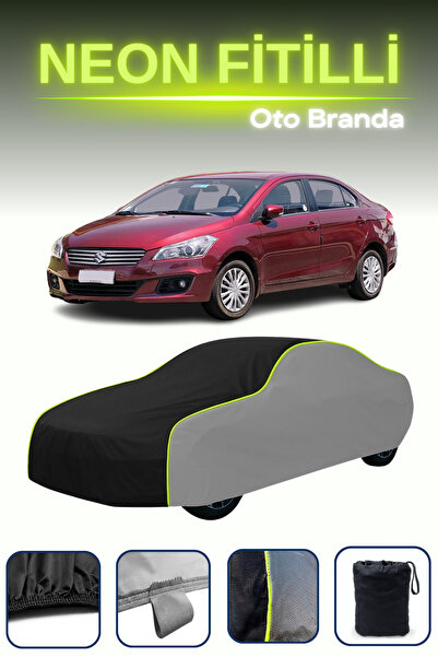 Cemku Shade رمادي-أسود-رمادي [سوزوكي سياز] غطاء سيارة متوافق مع حبال النيون، مقاوم للماء والغبار