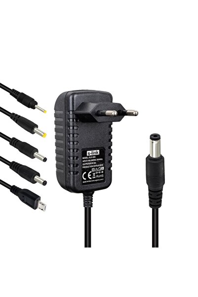 S-LINK Slx-52a 5-9-12 Volt - 2 Amper Çok Uçlu Telefon Tablet Pc Akü Akıllı Şarj Adaptörü
