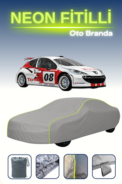 Cemku Shine رمادي [بيجو 207 سوبر 2000] مشمع سيارة متوافق مع حبال النيون، مقاو...