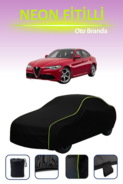 Cemku Cool أسود [ألفا روميو جوليا] مشمع سيارة متوافق مع النيون، مقاوم للماء و...