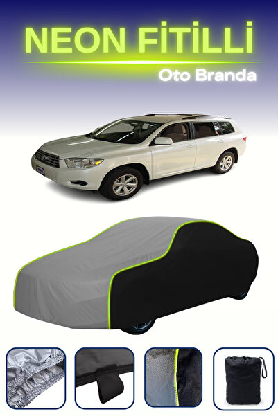 Cemku Fast أسود-رمادي-أسود [تويوتا هايلاندر 2] غطاء سيارة متوافق مع حبال الني...