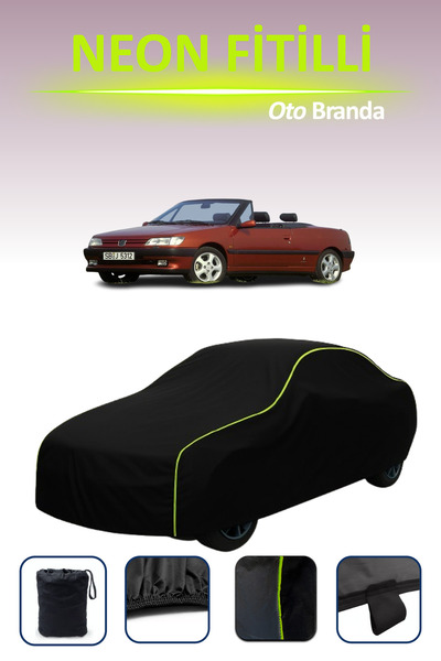 Cemku Cool أسود [بيجو 306 كابريوليه 1997 - 2003] مشمع سيارة متوافق مع حبال ال...