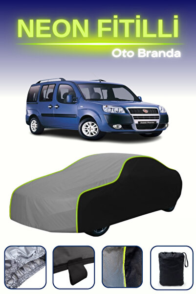 Cemku Fast أسود-رمادي-أسود [فيات دوبلو] غطاء سيارة متوافق مع حبال النيون، مقا...