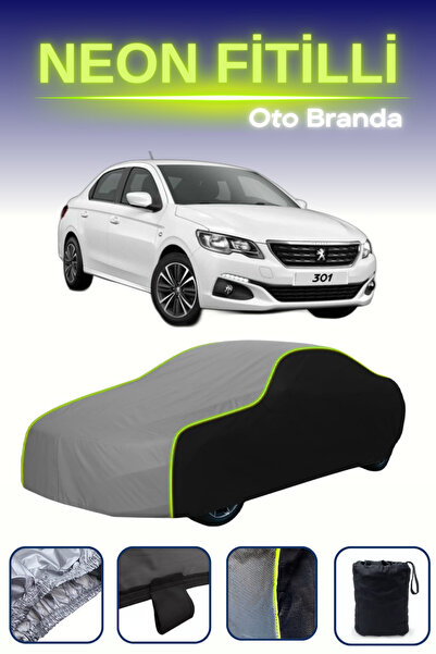 Cemku Fast Siyah-Gri-Siyah [Peugeot 301] Uyumlu Neon Fitilli Araba Brandası, ...