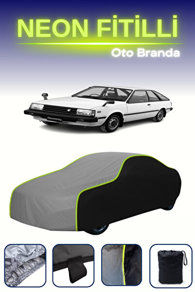 Cemku Fast أسود-رمادي-أسود [نيسان صني 1 كوبيه] غطاء سيارة متوافق مع حبال الني...