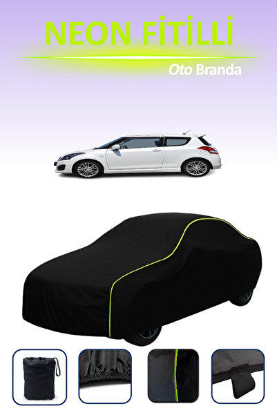 Cemku Cool أسود [سوزوكي سويفت 3 أبواب 2010 - 2014] مشمع سيارة متوافق مع حبال النيون، مقاوم للماء والغبار