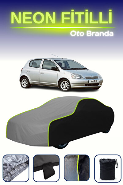 Cemku Fast أسود-رمادي-أسود [تويوتا ياريس 1] مشمع سيارة متوافق مع حبال النيون،...