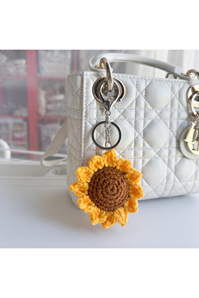 Venus Design Örgü Ayçiçeği  Çanta Aksesuarı