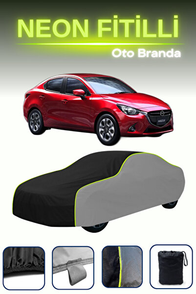 Cemku Shade رمادي-أسود-رمادي [سيارة مازدا 2 3 سيدان] قماش مشمع مناسب لسيارة ن...