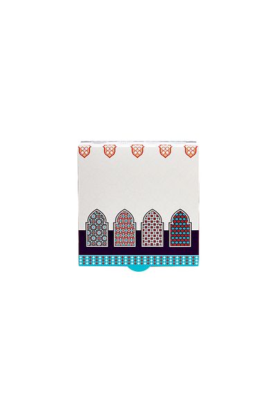 Hotpack Printed Snack/ Cake Box 20x20cm – Arabic Ramadan Eid Theme, Disposable Food Packaging