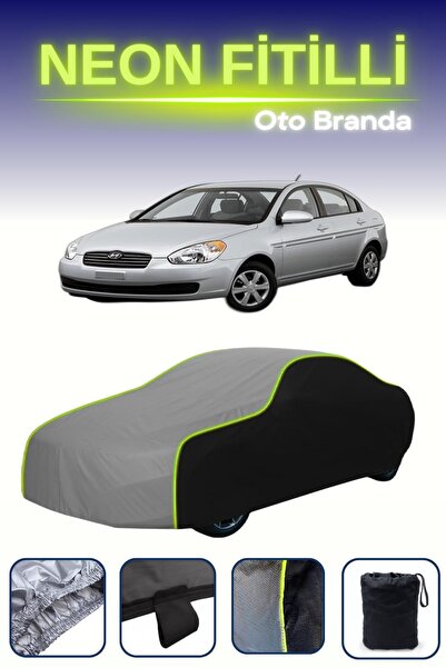 Cemku Fast أسود-رمادي-أسود [Hyundai Accent 4 أبواب 2006 - 2011] مشمع سيارة مت...