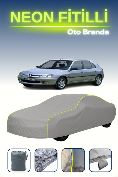 Cemku Shine رمادي [بيجو 306 5 أبواب 1997 - 2001] مشمع سيارة متوافق مع حبال ال...