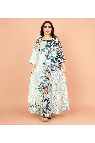 IKKXA Vibrant Floral Embellished Jalabiya