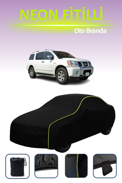 Cemku Cool أسود [نيسان أرمادا 2003 - 2008] مشمع سيارة متوافق مع حبال النيون، ...