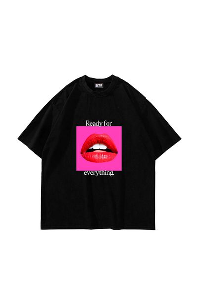 Sekizbiraltı Έτοιμο για τα πάντα Μαύρο μπλουζάκι Unisex με στάμπα Oversize