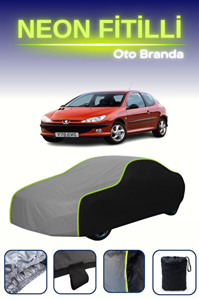 Cemku Fast أسود-رمادي-أسود [بيجو 206 3 أبواب 1998 - 2002] مشمع سيارة متوافق م...