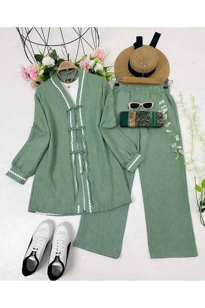 modasindoma Women's Zigzag Detailed Double Suit