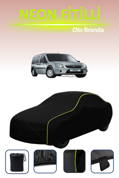 Cemku Cool Siyah [Ford Tourneo Connect] Uyumlu Neon Fitilli Araba Brandası, S...