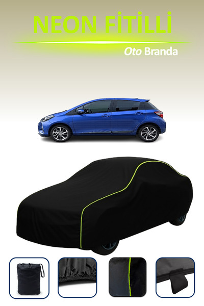 Cemku Cool أسود [تويوتا ياريس 5 أبواب 2017 - 2019] مشمع سيارة متوافق مع حبال ...