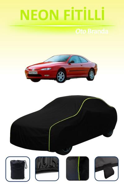 Cemku Cool أسود [بيجو 406 كوبيه 1997 - 2003] مشمع سيارة متوافق مع حبال النيون...