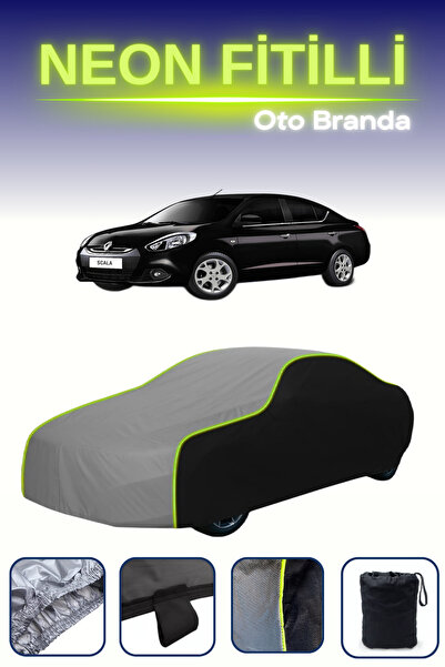 Cemku Fast أسود-رمادي-أسود [رينو سكالا] غطاء سيارة متوافق مع حبال النيون، مقاوم للماء والغبار