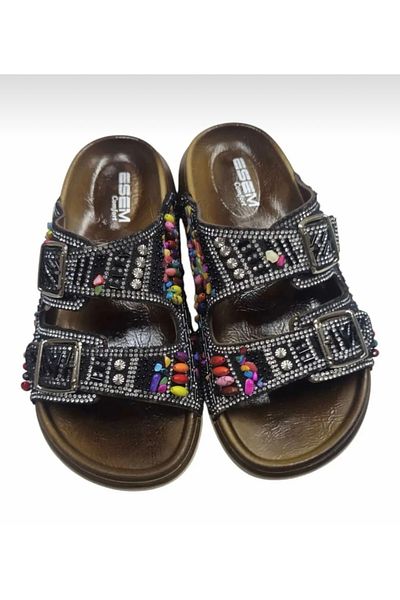 Esem Double Buckle Stone Slippers