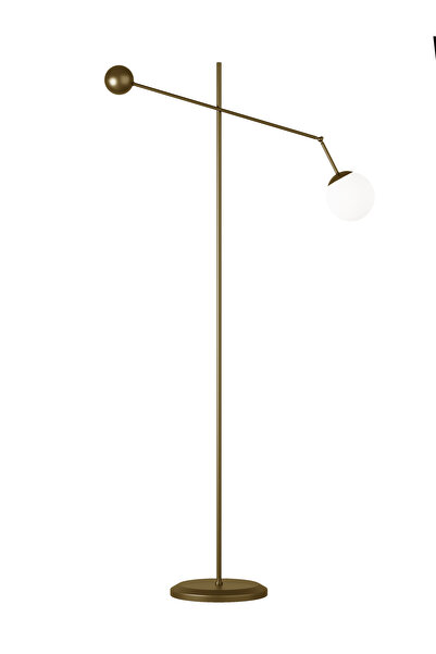 avizade ARTEA Eskitme Asimetrik Lambader – Opal Cam Başlık ve 90° Ayarlanabilir Kol ile Modern Zarafet