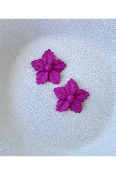ACCESSORY Fuchsia Design Flower Earrings Design Earrings