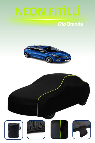 Cemku Cool أسود [رينو كليو إستيت 2016 - 2021] مشمع سيارة متوافق مع حبال النيو...