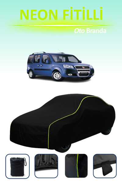 Cemku Cool أسود [فيات دوبلو] متوافق مع غطاء سيارة نيون مضلع، مقاوم للماء والغبار