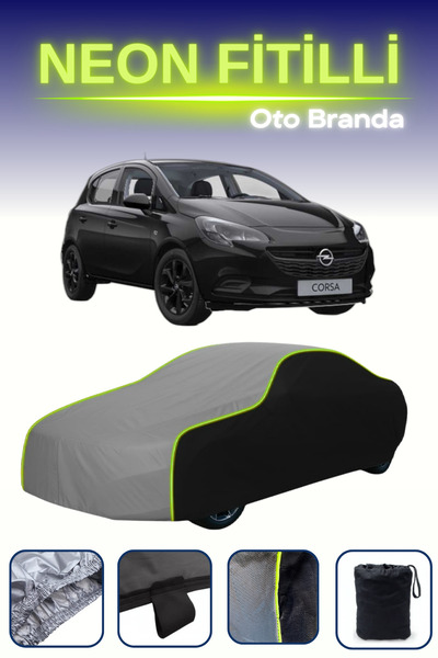 Cemku Fast أسود-رمادي-أسود [أوبل كورسا 5 أبواب 2014 - 2019] مشمع سيارة متوافق...