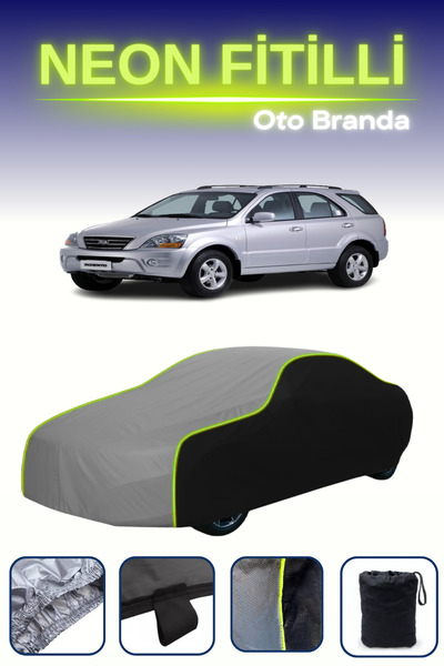 Cemku Fast أسود-رمادي-أسود [كيا سورينتو 2006 - 2009] مشمع سيارة متوافق مع حبا...