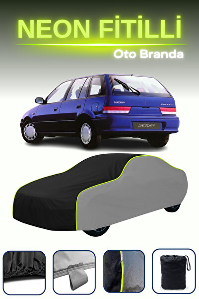 Cemku Shade رمادي-أسود-رمادي [سوزوكي سويفت 5 أبواب 1996 - 2002] مشمع سيارة متوافق مع حبال النيون