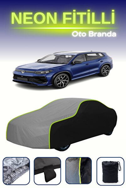 Cemku Fast أسود-رمادي-أسود [فولكس فاجن تايرون] غطاء سيارة متوافق مع حبال الني...