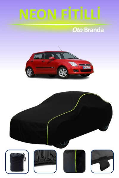 Cemku Cool أسود [سوزوكي سويفت 3 أبواب 2005 - 2009] مشمع سيارة متوافق مع حبال ...